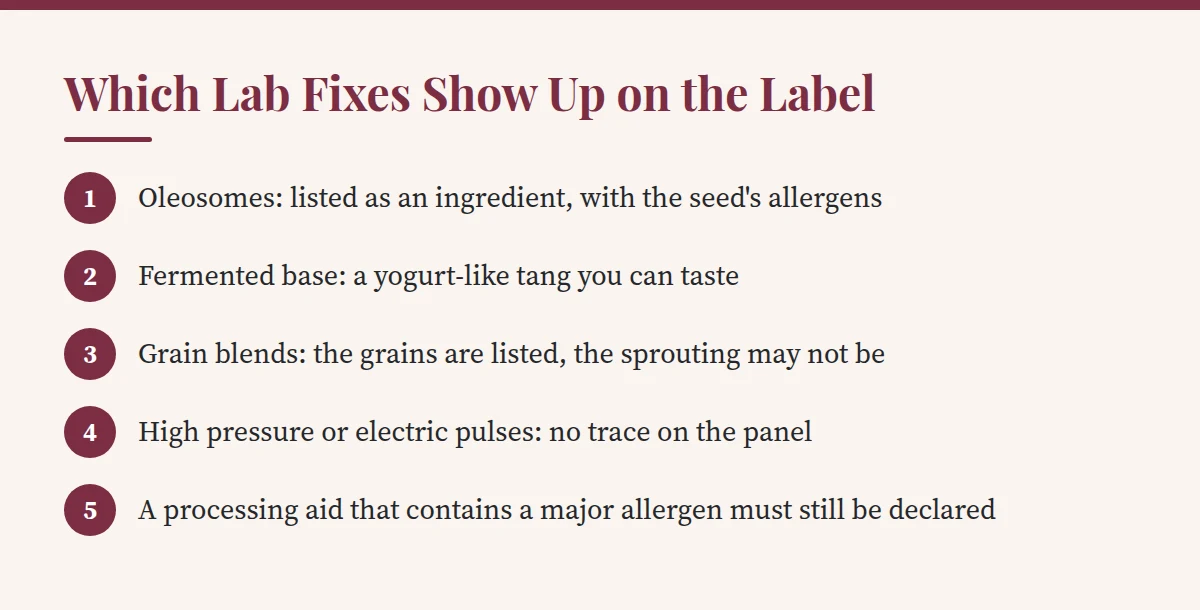 Summary card: Which Lab Fixes Show Up on the Label