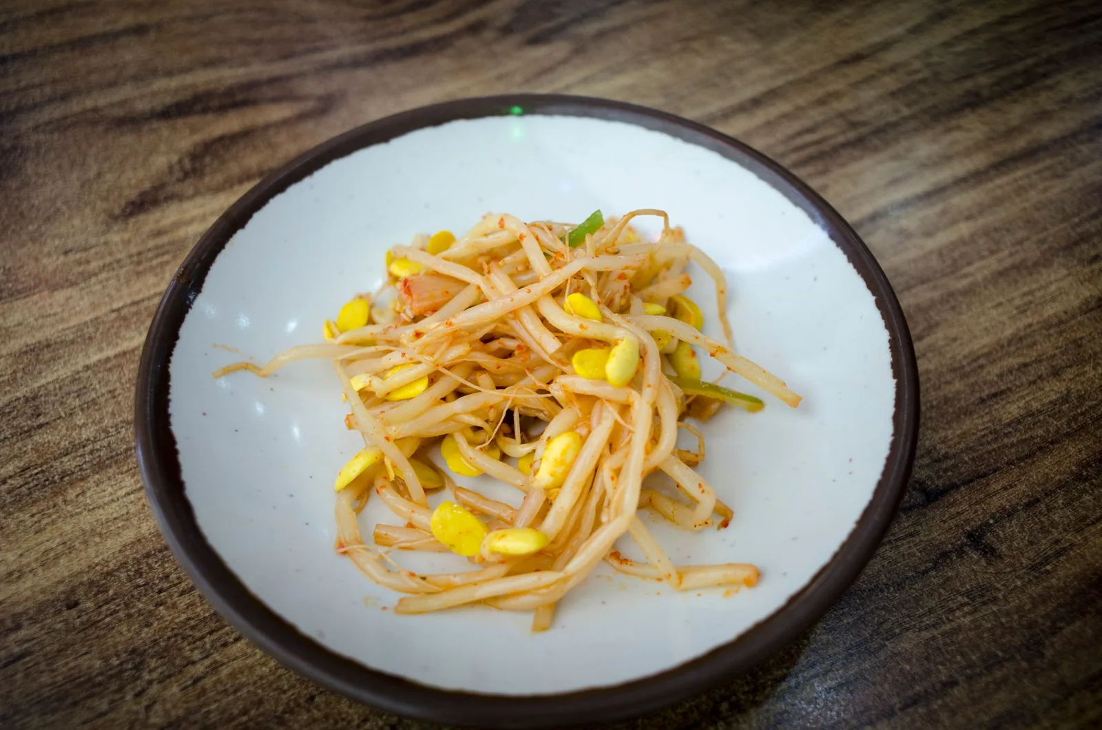 Seasoned soybean sprouts on a plate